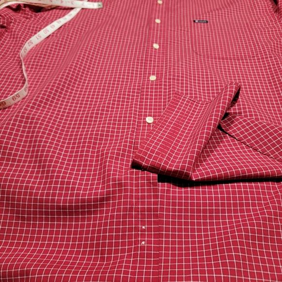 Chaps Easy Care Red & White Button Down Shirt Men's Size XXL - Picture 11 of 15